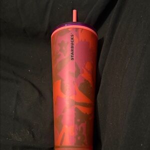 Starbucks Pink and Red Tumbler with